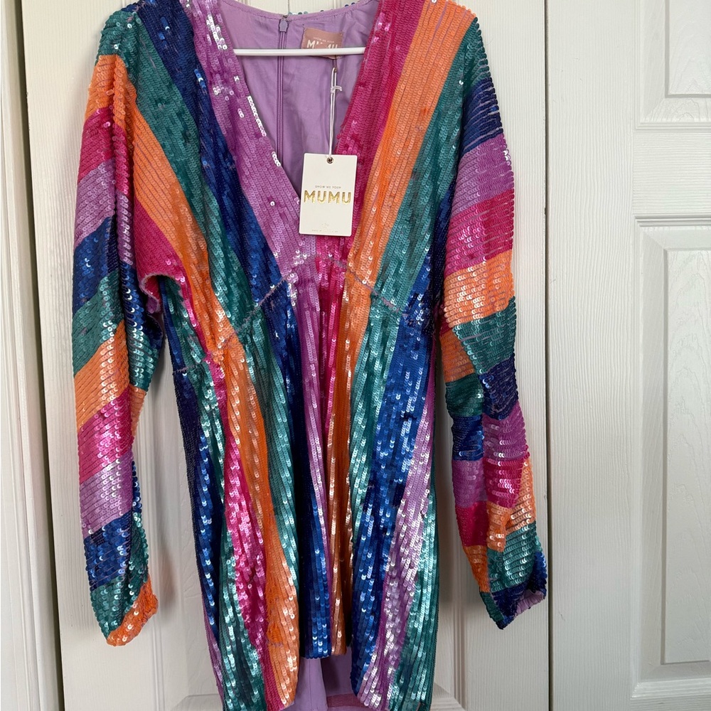 NWT Show Me Your Mumu Multicolor Kidman Mini Sequin Dress